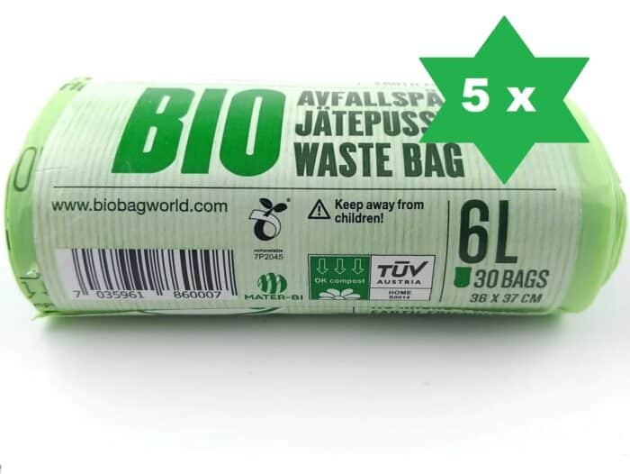 BIOBAG composteerbare en afbreekbare vuilniszakken (6L)