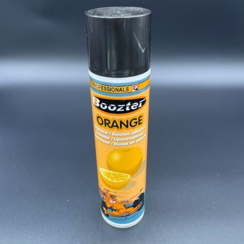 Professionele Booster orange lijmverwijderaar spuitbus 400 ml voor vlotte verwijdering.